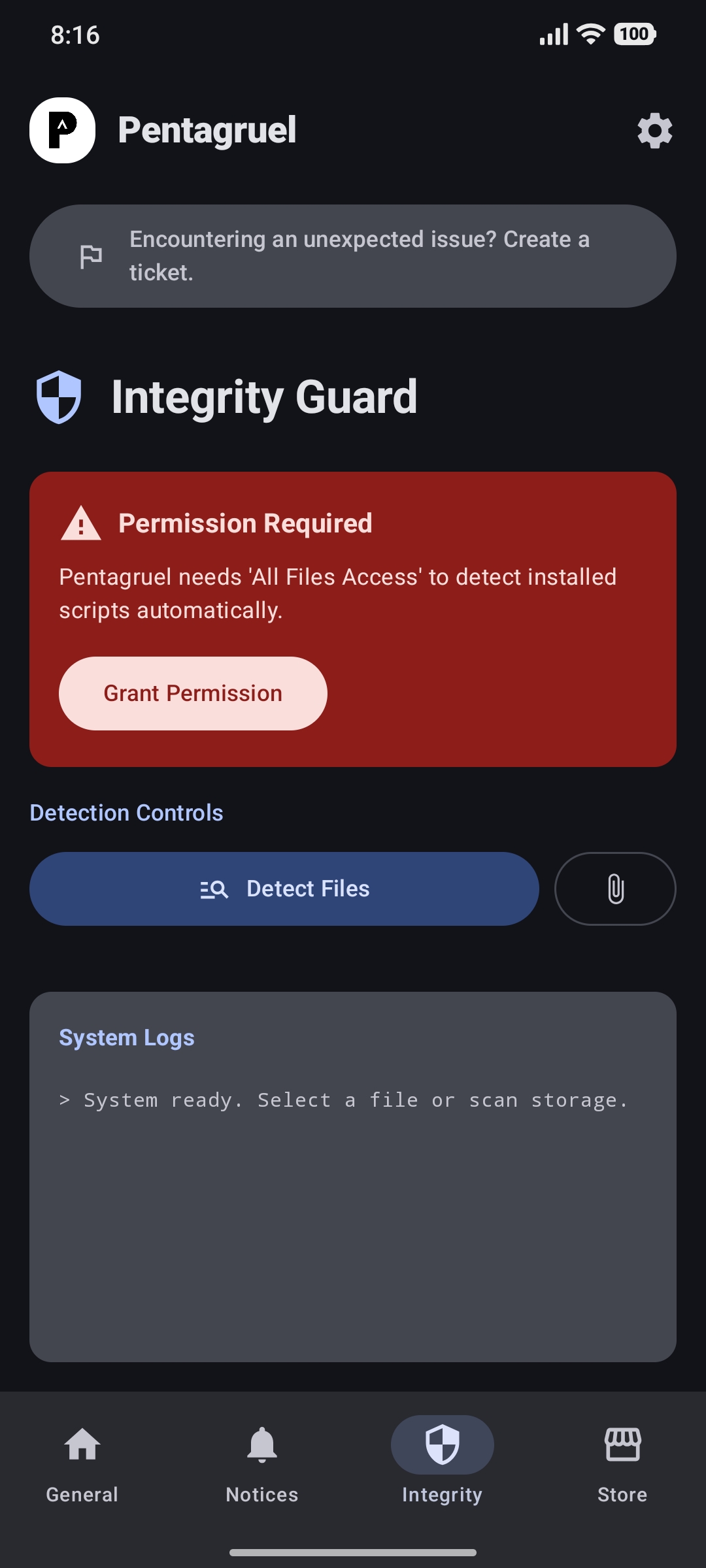 Permission Required Alert