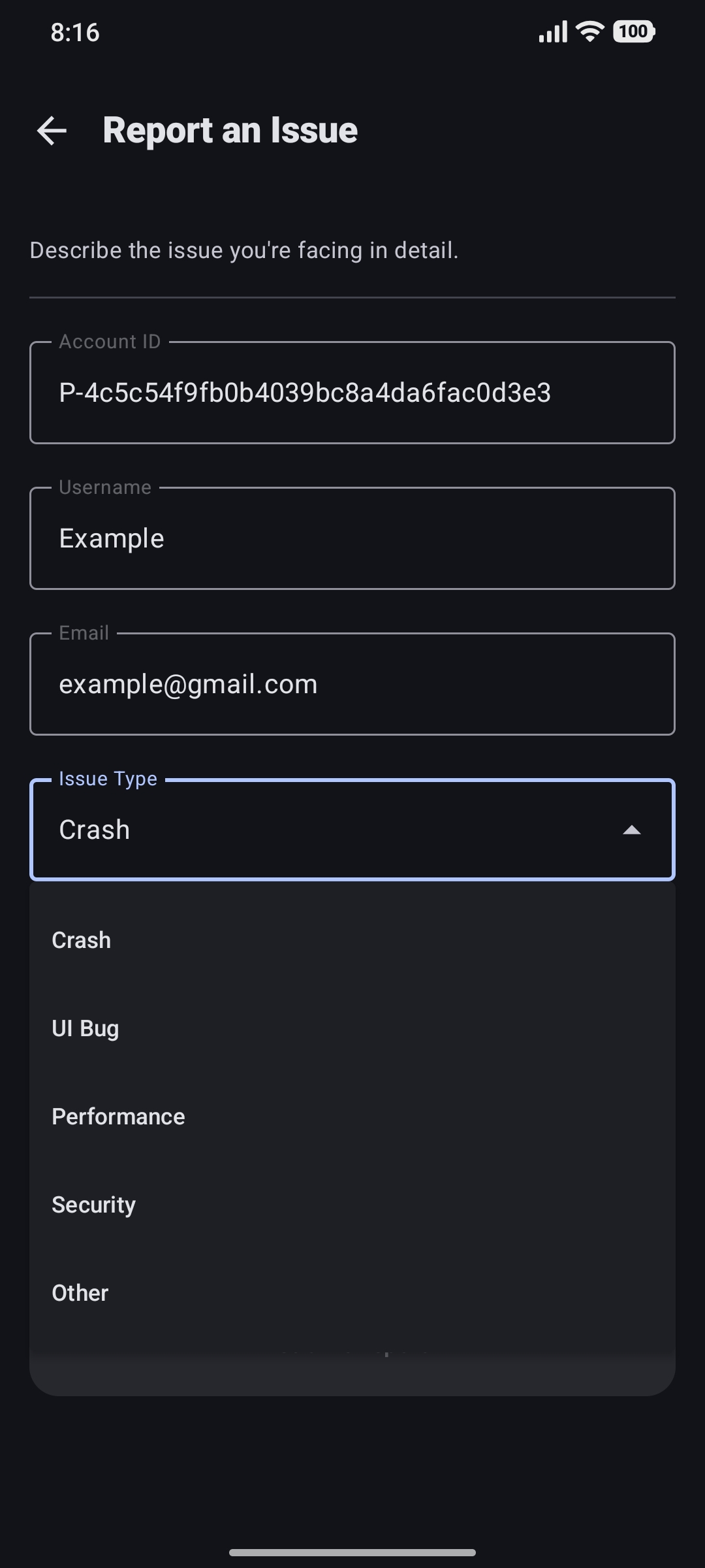 Issue Type Dropdown